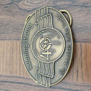 1990's Billy Mills 10K Gold Anniversary Indian Youth Buckle